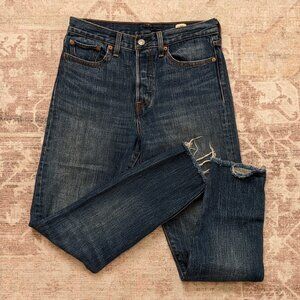 Levis Wedgie Straight White Oak Cone Denim High Rise Jeans Size 28